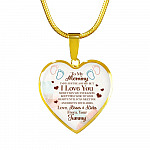 To My Mommy I May Just Be A Bump But I Love You More Than You Ever Know Luxury Heart Pendant Necklace - Heart Luxury Necklace (Gold Plated)