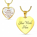To My Mommy I May Just Be A Bump But I Love You More Than You Ever Know Luxury Heart Pendant Necklace - Heart Luxury Necklace (Gold Plated)