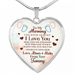 To My Mommy I May Just Be A Bump But I Love You More Than You Ever Know Luxury Heart Pendant Necklace - Heart Luxury Necklace (Silver)