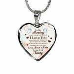 To My Mommy I May Just Be A Bump But I Love You More Than You Ever Know Luxury Heart Pendant Necklace - Heart Luxury Necklace (Silver)