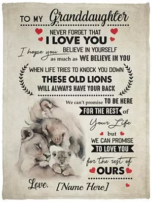 Personalized To My Granddaughter Never Forget, White, VPS Cozy Plush Fleece Blanket - 30x40