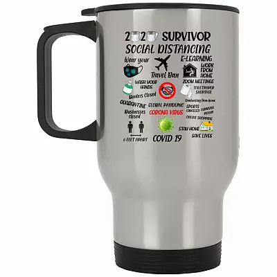 14 oz. Silver Travel Mug