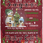 To My Daughter Whenever Blanket, White, Cozy Plush Fleece Blanket - 50x60