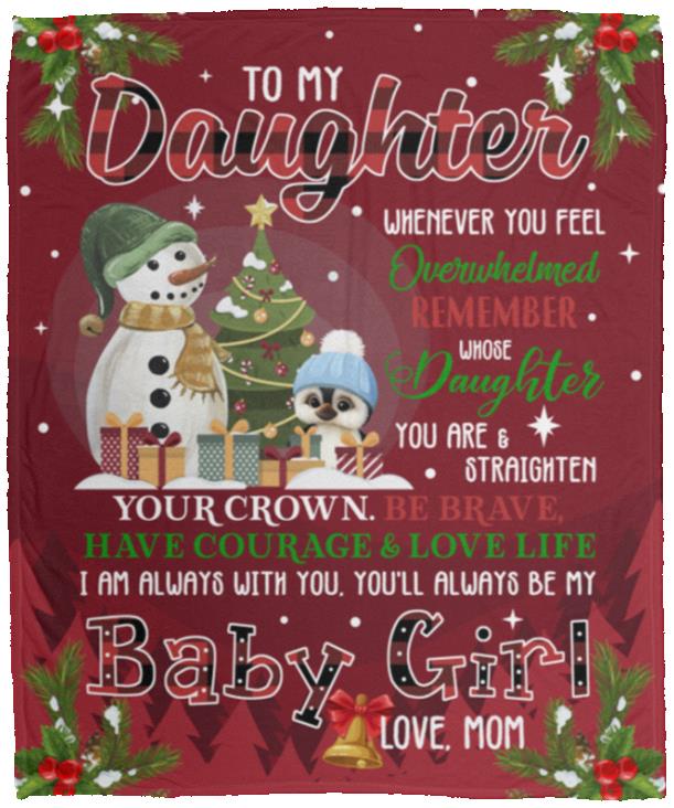To My Daughter Whenever Blanket, White, Cozy Plush Fleece Blanket - 50x60