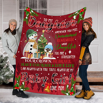 Alternative view of To My Daughter Whenever You Feel Overwhelmed Fleece Blanket - Mink Blanket - Woven Blanket