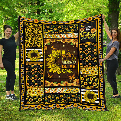 Alternative view of In A World Full Of Grandmas Be An Oma Fleece Blanket - Premium Sherpa Blanket - Woven Blanket
