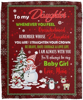 To My Daughter Whenever Blanket, White, Cozy Plush Fleece Blanket - 50x60