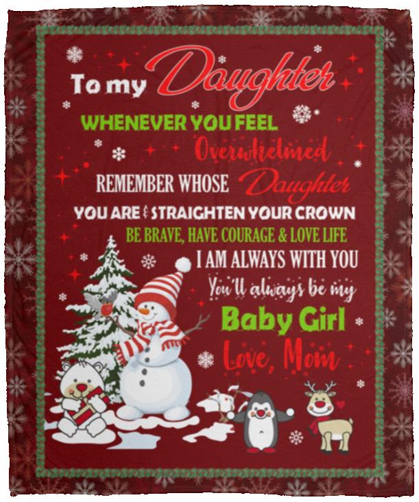 To My Daughter Whenever Blanket, White, Cozy Plush Fleece Blanket - 50x60 To My Daughter Whenever Blanket, White, Cozy Plush Fleece Blanket - 50x60