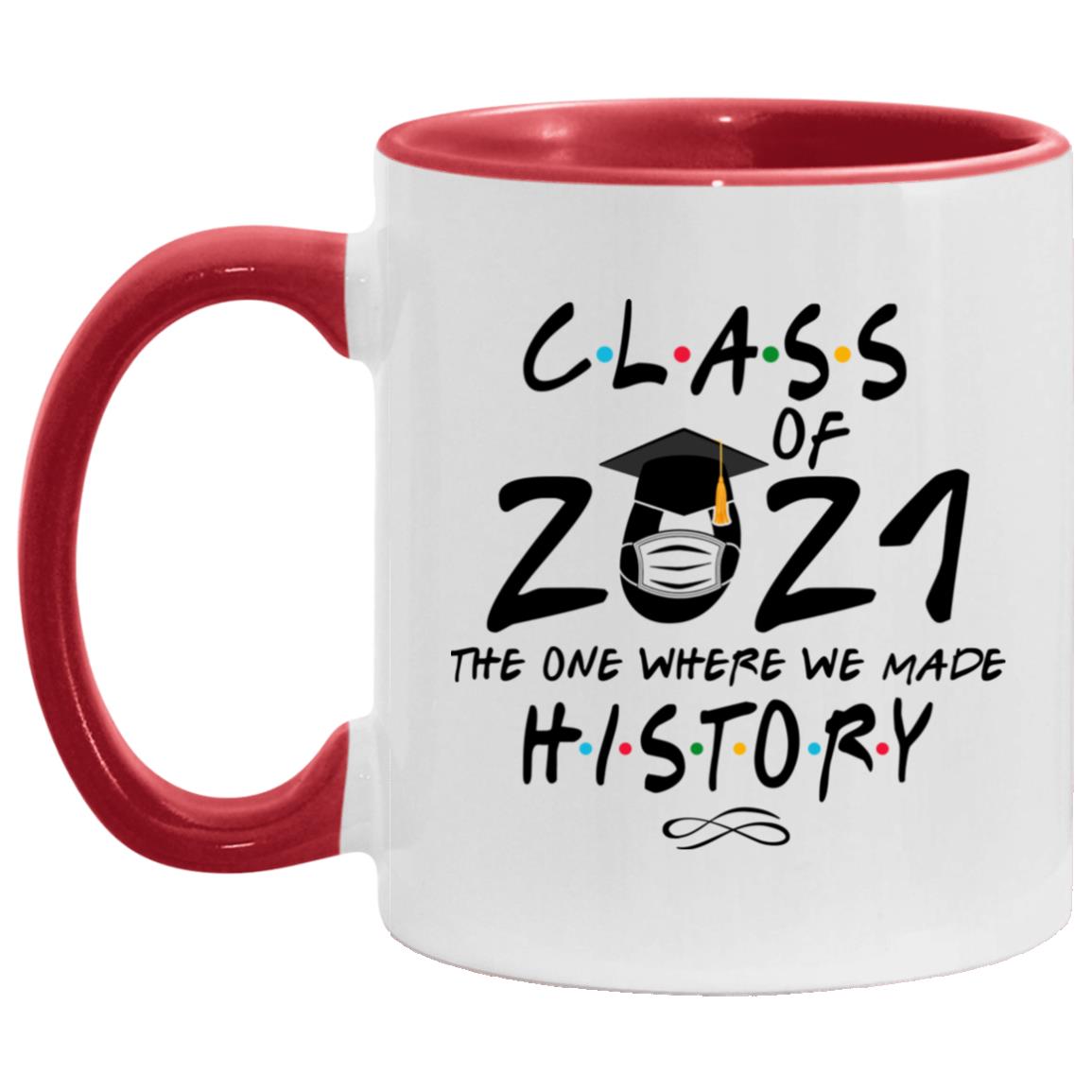 Class of 2021 Accent Mug, White/Red, 11 oz. Accent Mug