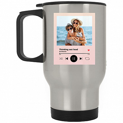 14 oz. Silver Travel Mug