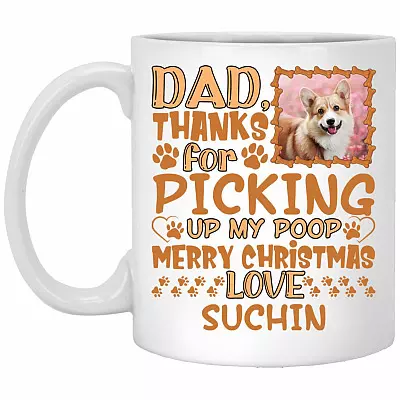 Personalized Photo Dear Dad, White, 11 oz. White Mug