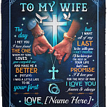 Personalized Husband to My Wife, White, Cozy Plush Fleece Blanket - 50x60