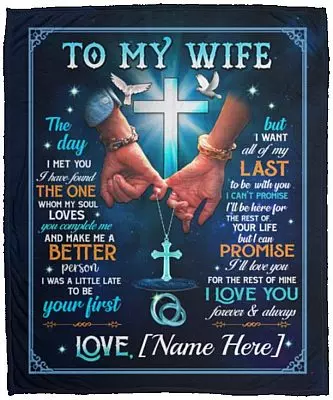 Personalized Husband to My Wife, White, Cozy Plush Fleece Blanket - 50x60