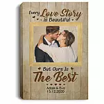 Personalized Photo Every Love Story Poster, White, 0.75'' Framed Canvas