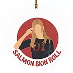 Salmon Skin Roll, White, Circle Ornament