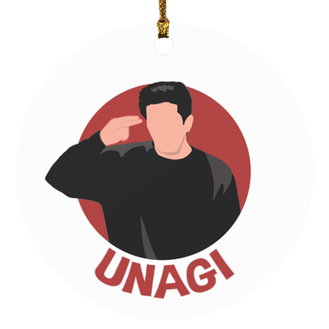 Unagi Couple, White, Circle Ornament