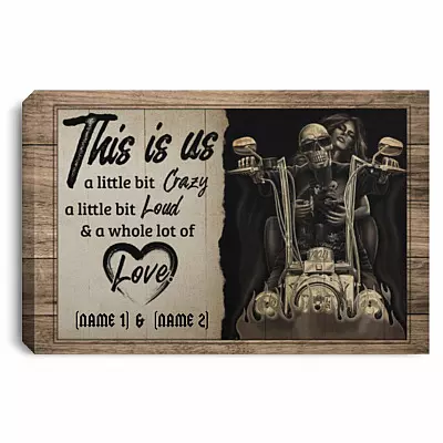 Personalized This Is Us A Litle Bit Crazy, White, 0.75'' Framed Canvas