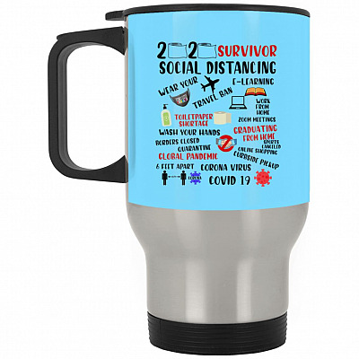 14 oz. Silver Travel Mug