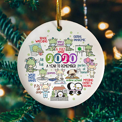 2020 Kids Christmas Ornament - Children Christmas Ornaments - 2020 Memories Quarantine Pandemic Ornament