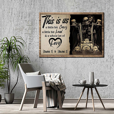 Alternative view of Personalized This Is Us A Little Bit Crazy A Little Bit Loud Framed Canvas - Unframed Poster - Love Motorcycle Wall Art