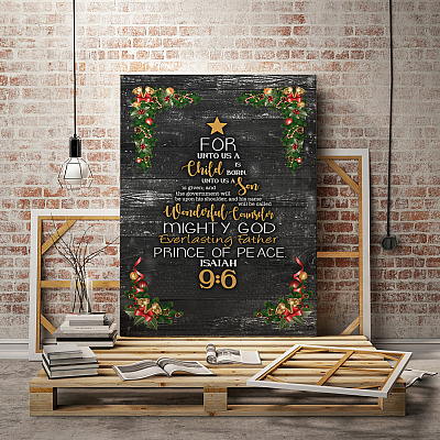 Alternative view of Isaiah 9 6 Christian Framed Canvas - Wonderful Counselor Everlasting Father Prince Of Peace Unframed Poster