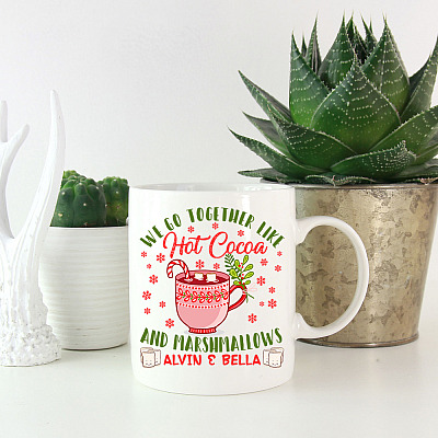 Alternative view of Personalized We Go Together Like Hot Cocoa And Marshmallows Mug - Couple Christmas Gift