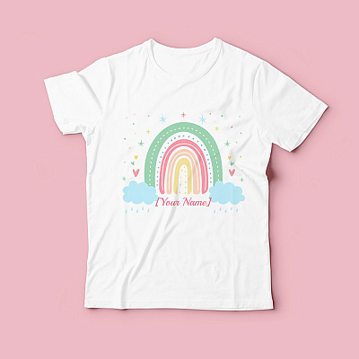 Alternative view of Personalized Rainbow Baby Girl T-Shirt - Girl Shirt For Kids