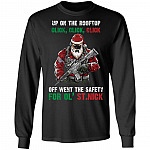 Santa Claus Up Hoodie, Black, Long Sleeve