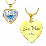 I'm Not A Widow I'm A Wife To A Husband With Butterfly Wings Heart Necklace - In Memory Of Husband Necklace - Heart Luxury Necklace (Gold Plated)