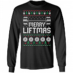 Merry Liftmas I Wish You Hoodie, Black, Long Sleeve