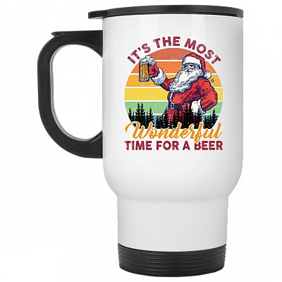 14 oz. White Travel Mug