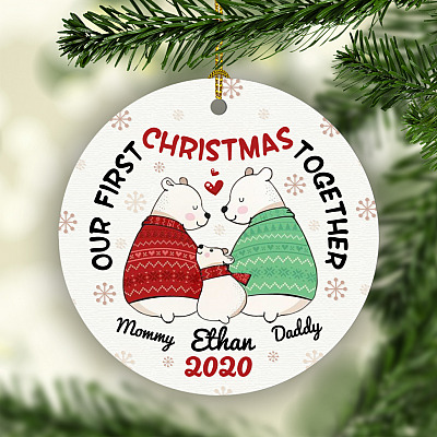 Personalized Our First Christmas Together Decorative Christmas Ornament Keepsake - Holiday Ornament