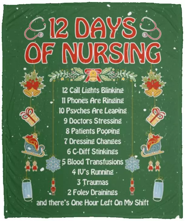 Nurse Blanket, White, Cozy Plush Fleece Blanket - 50x60