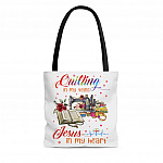 Quilting In My Veins Jesus In My Heart AOP Tote Bag - Shoulder Bag