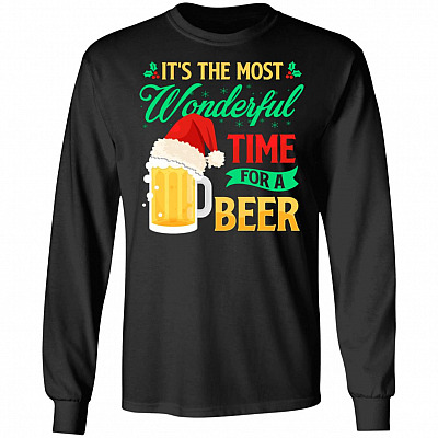 Beer Hoodie, Black, Long Sleeve