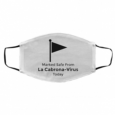 Marked Safe from La Cabrona, White, Cloth Face Cover – Medium/Large