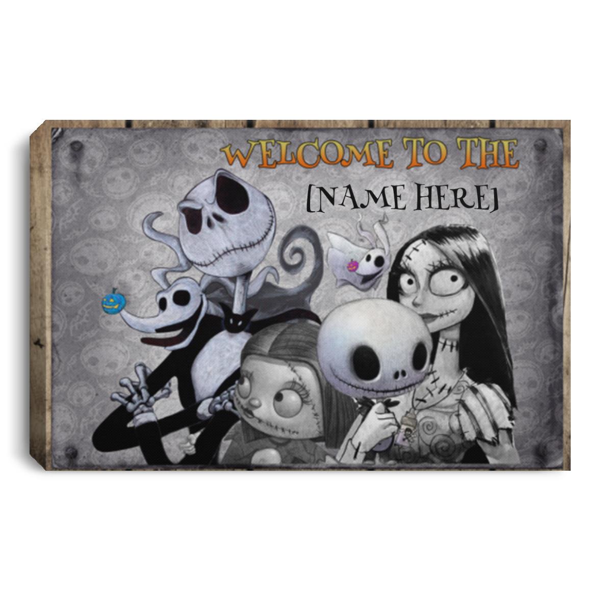 Personalized Jack And Sally Family Nightmare, White, 0.75'' Framed Canvas Personalized Jack And Sally Family Nightmare, White, 0.75'' Framed Canvas