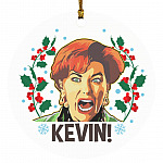 Kevin Mom Funny Christmas, White, Circle Ornament