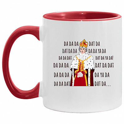 Hamilton King George Accent Mug, White/Red, 11 oz. Accent Mug