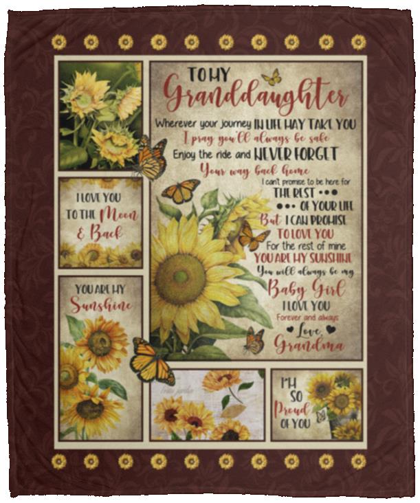 Personalized Grandma to My Granddaughter Blanket, White, Cozy Plush Fleece Blanket - 50x60