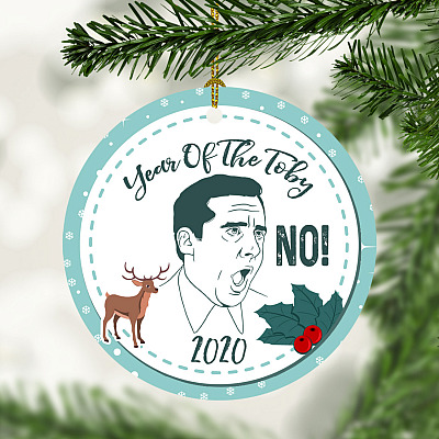 Year Of The Toby 2020 Christmas Circle Ornament - Funny The Office Ornament