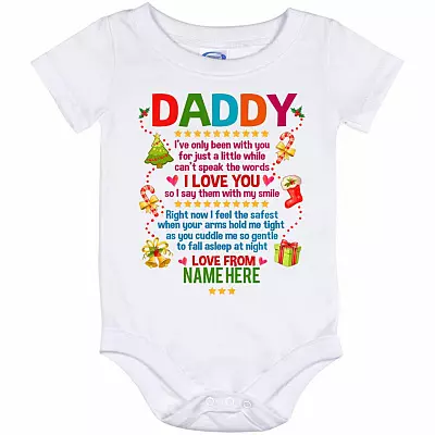 Personalized Dear Daddy Funny Baby Onesie, White, Baby Onesie - 12 Month