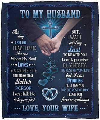 Husband Blanket, White, Cozy Plush Fleece Blanket - 50x60