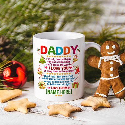 Alternative view of Personalized Dear Daddy Funny Christmas Gift from Baby Ceramic Coffee Mug - Water Bottle