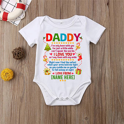Alternative view of Personalized Dear Daddy Funny Christmas Gift from Baby Baby Onesie - Baby Infant Bodysuit