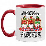 You Know You're Norwegian, White/Red, 11 oz. Accent Mug
