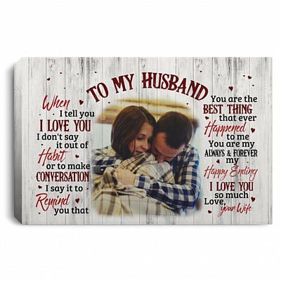 Personalized Photo To My, White, 0.75'' Framed Canvas