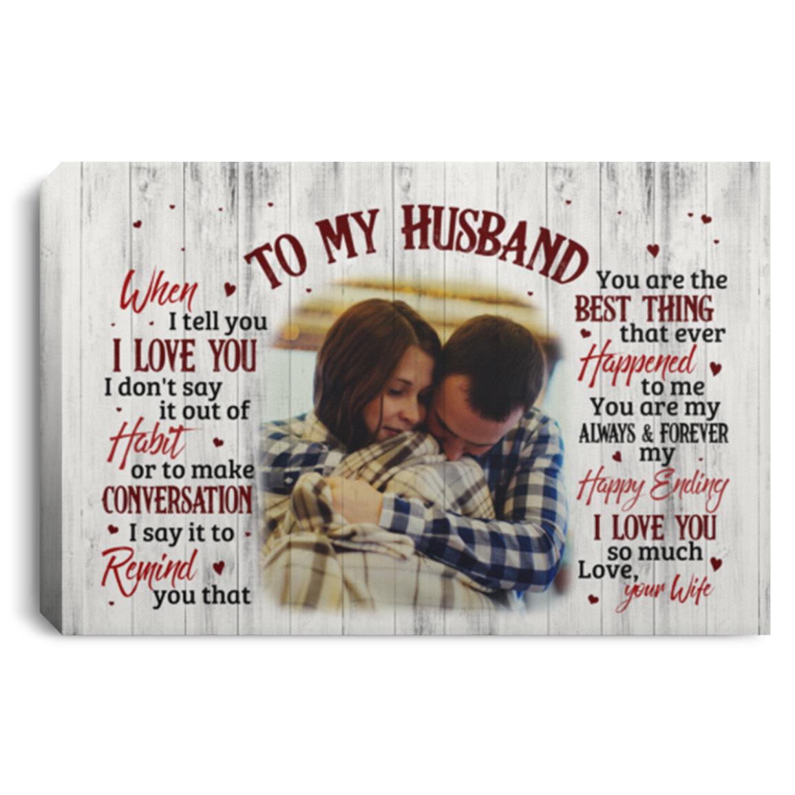 Personalized Photo To My, White, 0.75'' Framed Canvas