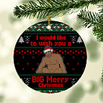 6VT. Big Merry Christmas Wood Meme ornament mockup