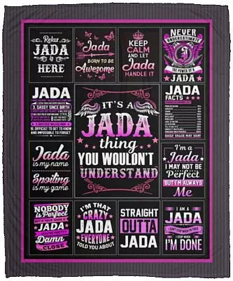 It's A Jada Thing You Wouldn't Understand, White, Cozy Plush Fleece Blanket - 50x60